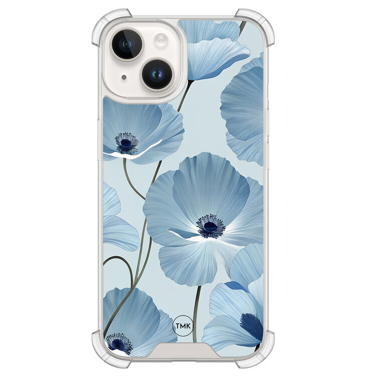 Casevibes iPhone 14 shockproof hoesje - Blauw bloemenveld
