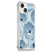 TMK iPhone 14 shockproof hoesje - Blauw bloemenveld