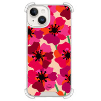 TMK iPhone 14 shockproof hoesje - Pink floral bliss