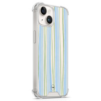 TMK iPhone 14 shockproof hoesje - Pastelblauwe strepen