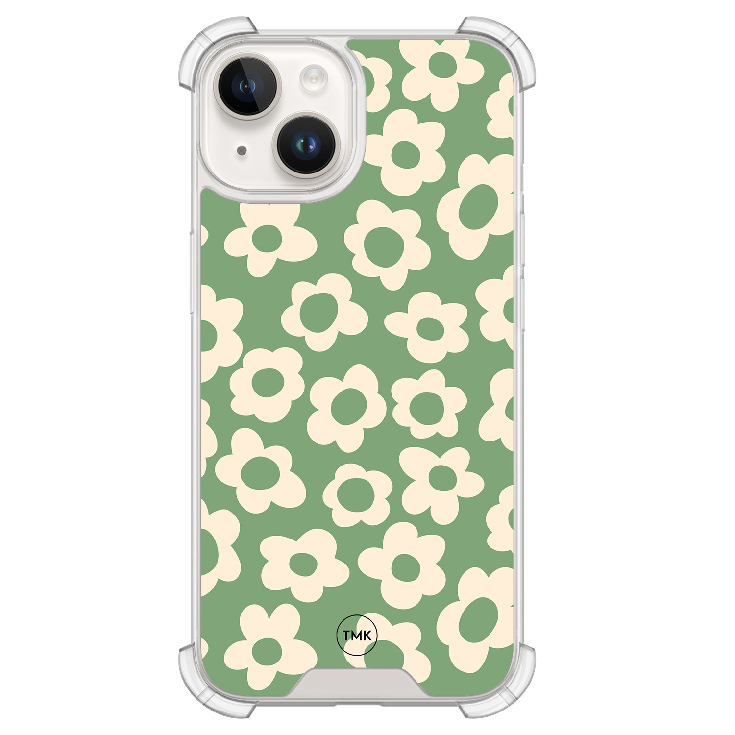 TMK iPhone 14 shockproof hoesje - Retro cute flowers