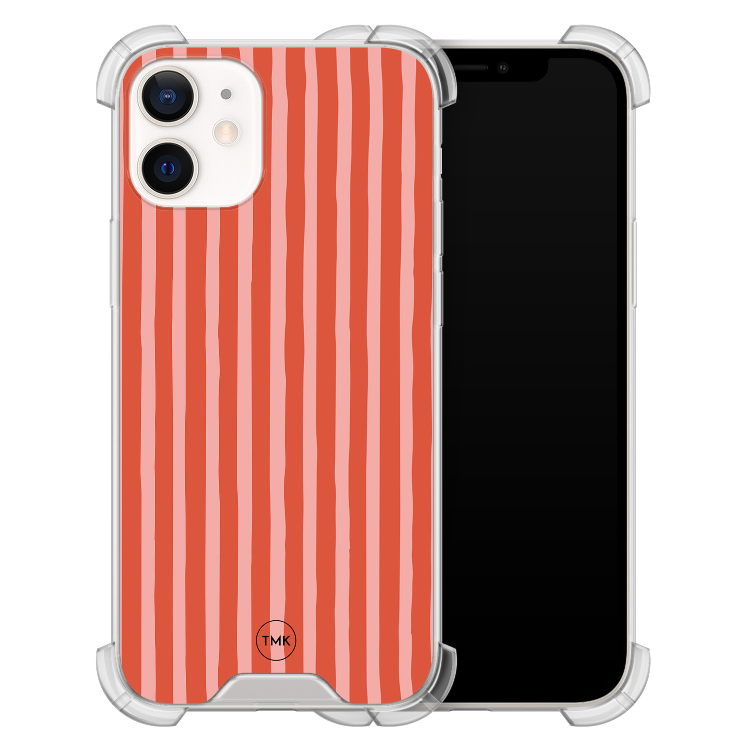 TMK iPhone 12 mini shockproof hoesje - Streepjes