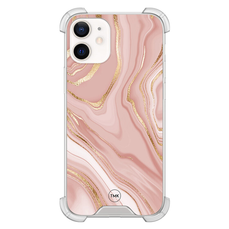 Casevibes iPhone 12 mini shockproof hoesje - Rose marble