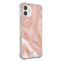 TMK iPhone 12 mini shockproof hoesje - Rose marble