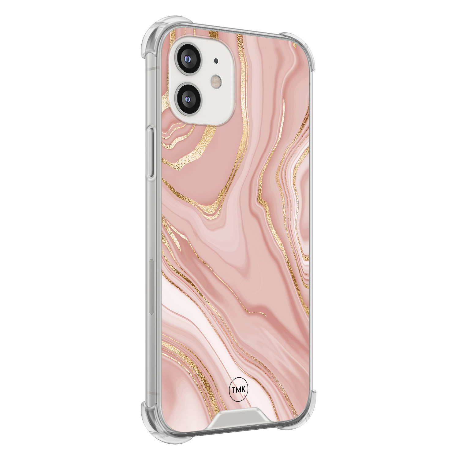 TMK iPhone 12 mini shockproof hoesje - Rose marble