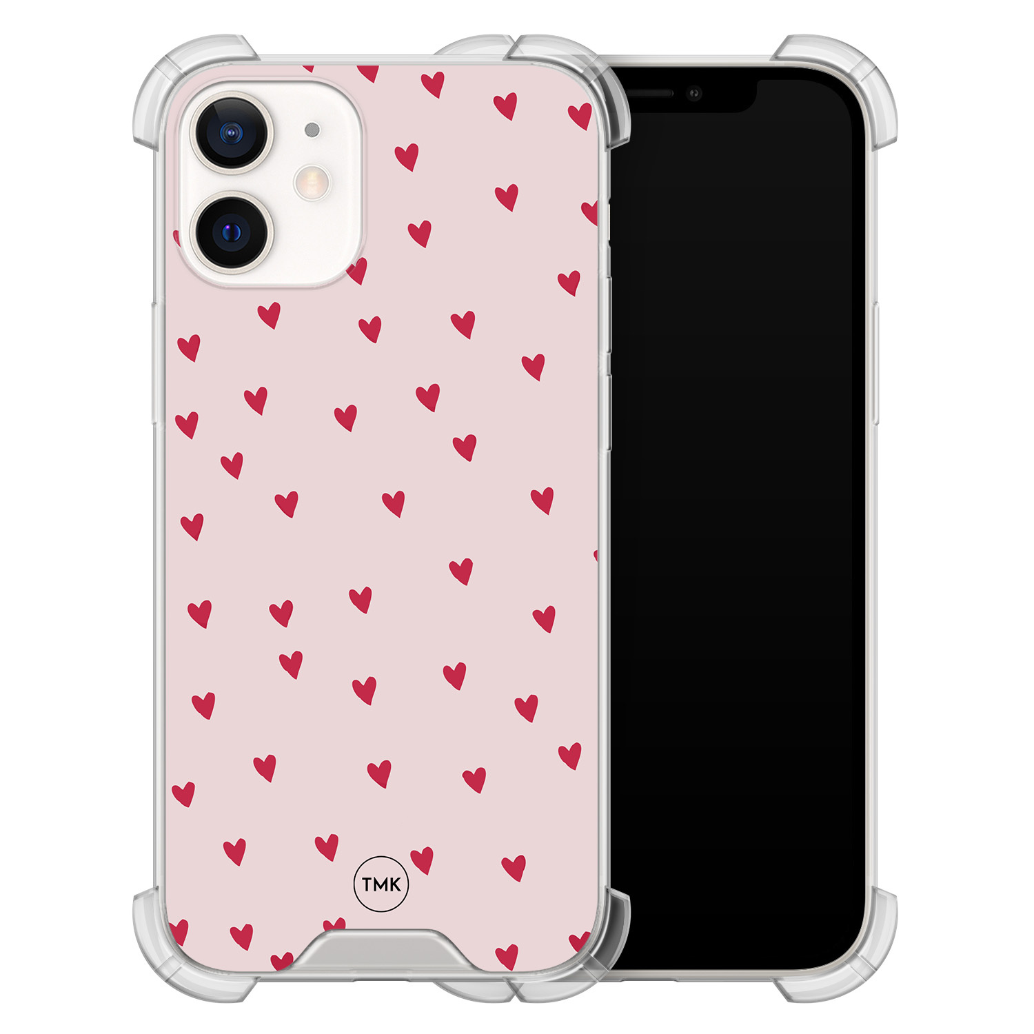 TMK iPhone 12 mini shockproof hoesje - Cute hearts