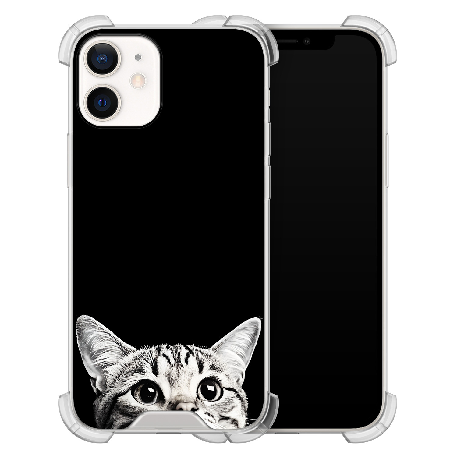 TMK iPhone 12 mini shockproof hoesje - Kat kiekeboe