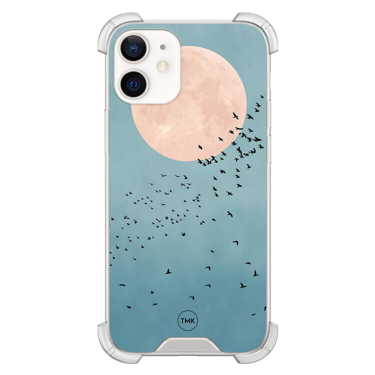 TMK iPhone 12 mini shockproof hoesje - Moon birds