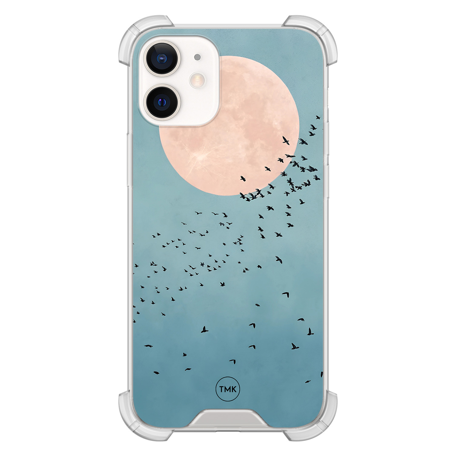 TMK iPhone 12 mini shockproof hoesje - Moon birds