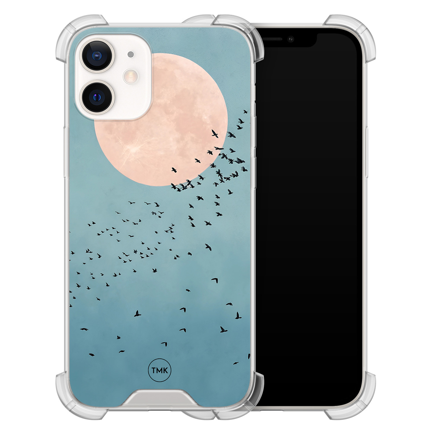 TMK iPhone 12 mini shockproof hoesje - Moon birds