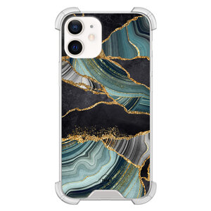 TMK iPhone 12 mini shockproof hoesje - Marble jade stone
