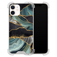TMK iPhone 12 mini shockproof hoesje - Marble jade stone