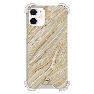 Casevibes iPhone 12 mini shockproof hoesje - Golden marble