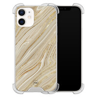 TMK iPhone 12 mini shockproof hoesje - Golden marble