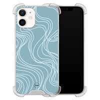 TMK iPhone 12 mini shockproof hoesje - Soft blue waves