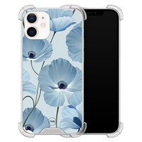 TMK iPhone 12 mini shockproof hoesje - Blauw bloemenveld