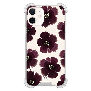 Casevibes iPhone 12 mini shockproof hoesje - Burgundy flowers