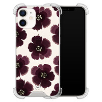 TMK iPhone 12 mini shockproof hoesje - Burgundy flowers