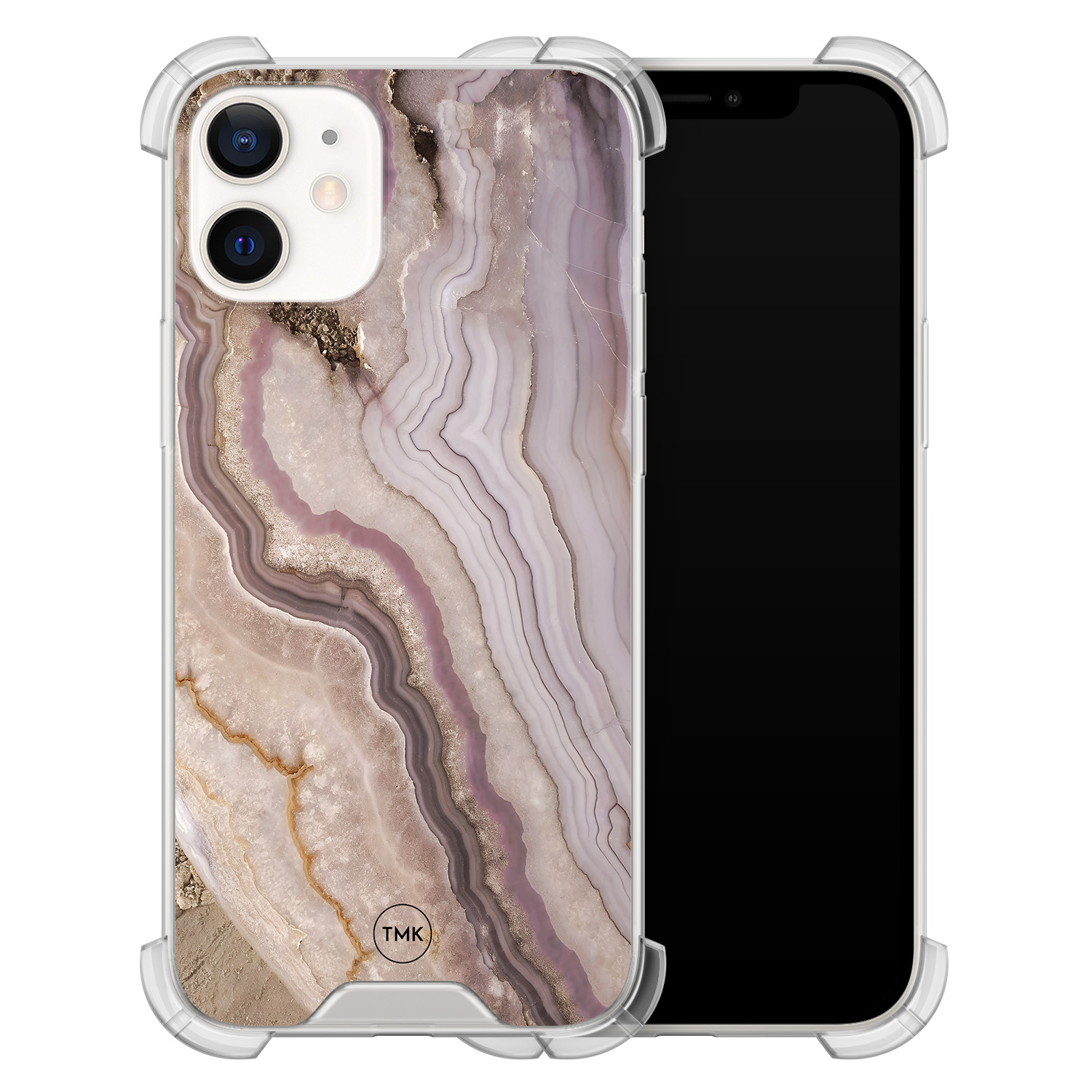 TMK iPhone 12 mini shockproof hoesje - Blush marble