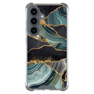 TMK Samsung Galaxy S25 shockproof hoesje - Marble jade stone
