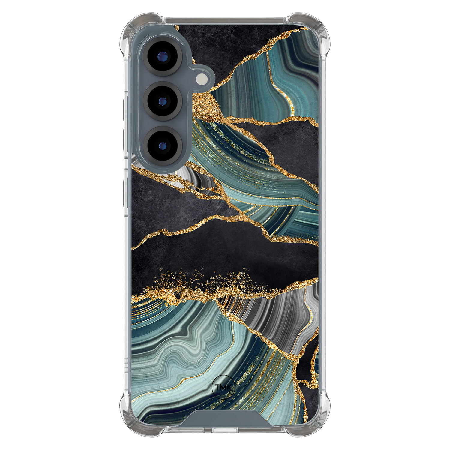 TMK Samsung Galaxy S25 shockproof hoesje - Marble jade stone