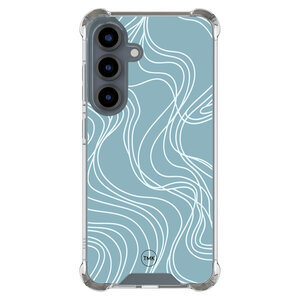 Casevibes Samsung Galaxy S25 shockproof hoesje - Soft blue waves