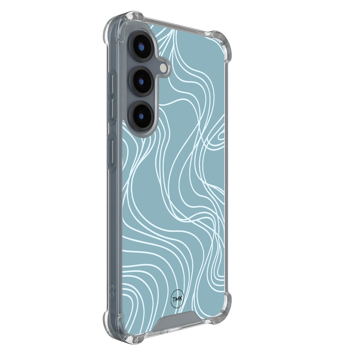 TMK Samsung Galaxy S25 shockproof hoesje - Soft blue waves