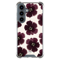 TMK Samsung Galaxy S25 shockproof hoesje - Burgundy flowers