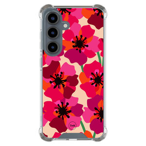 TMK Samsung Galaxy S25 shockproof hoesje - Pink floral bliss