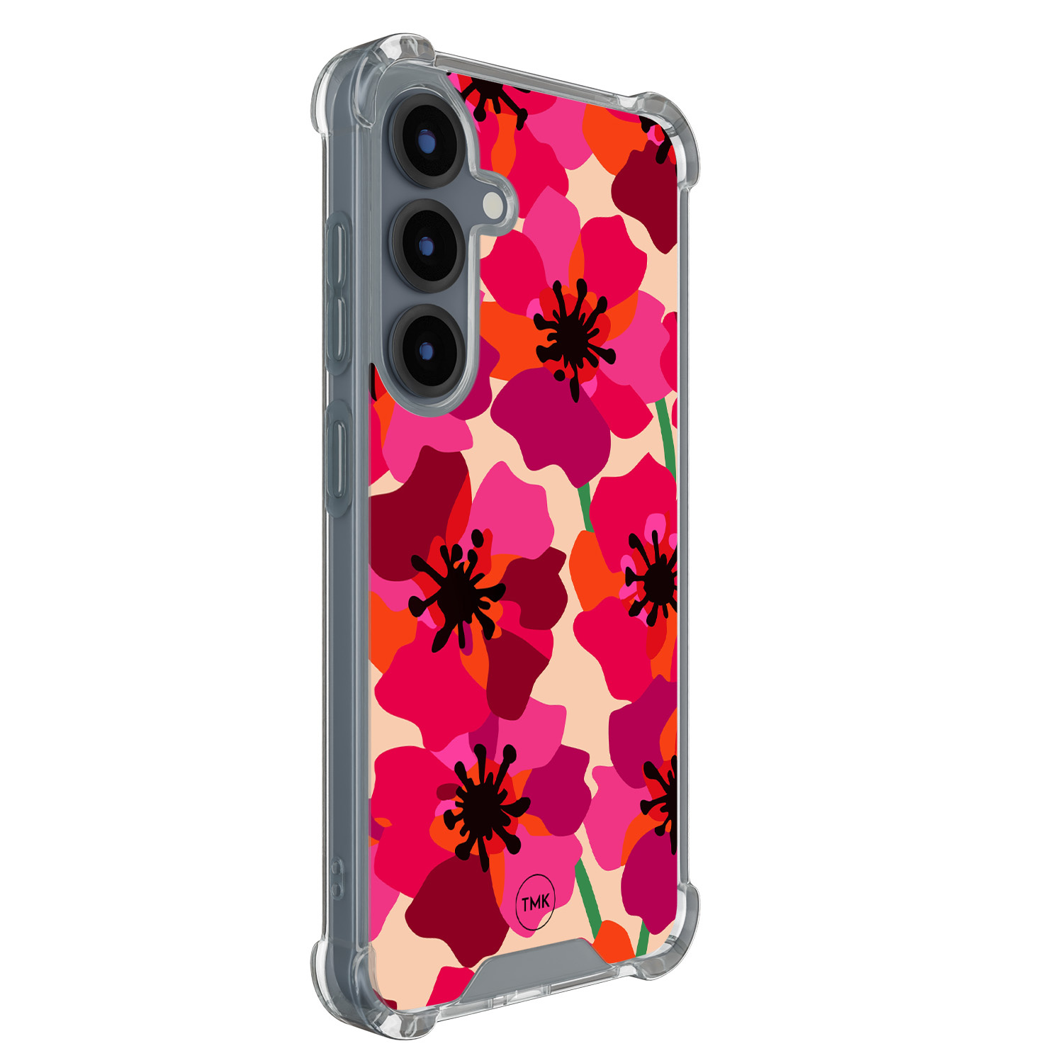 TMK Samsung Galaxy S25 shockproof hoesje - Pink floral bliss