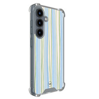 TMK Samsung Galaxy S25 shockproof hoesje - Pastelblauwe strepen