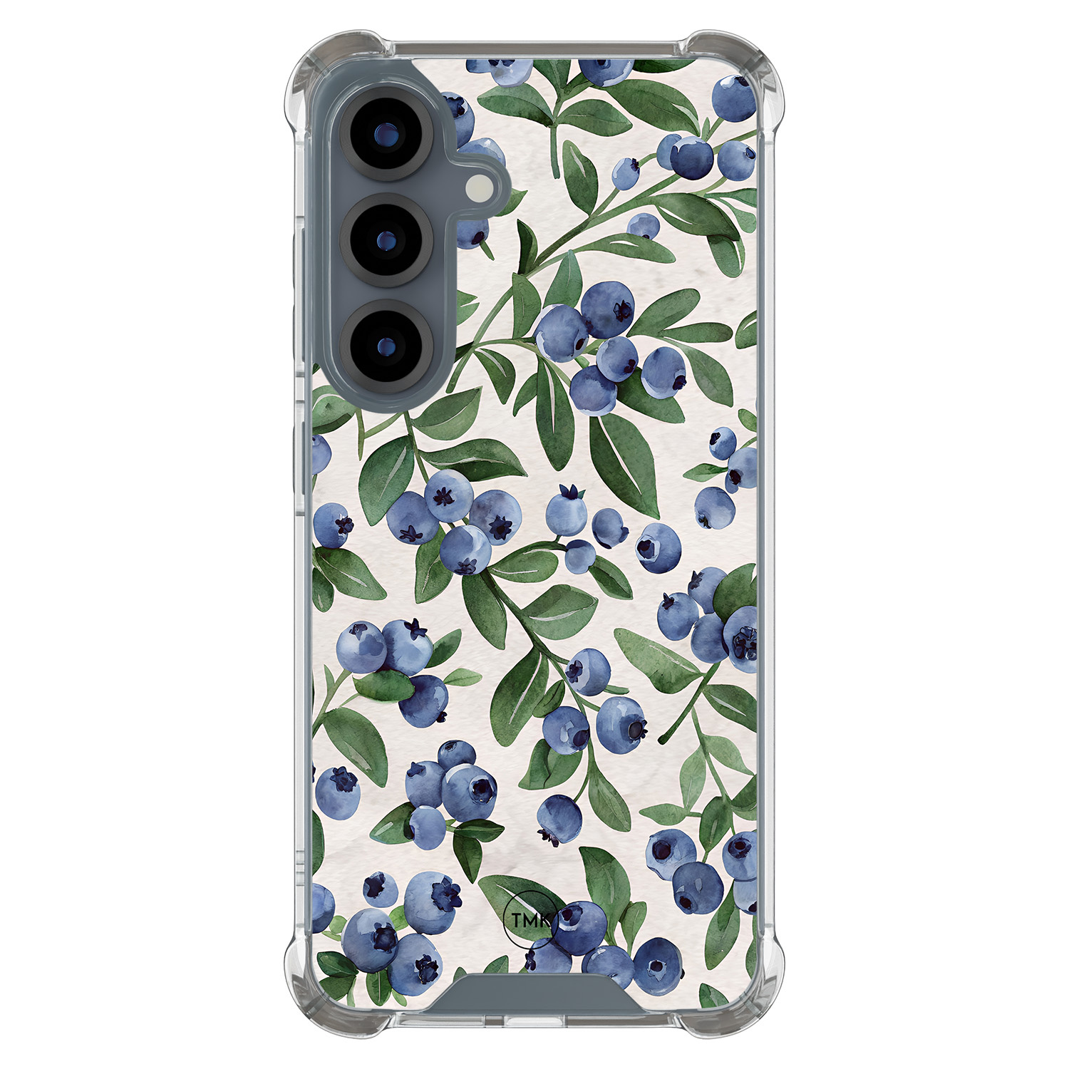 TMK Samsung Galaxy S25 shockproof hoesje - Blueberries