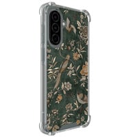 TMK Samsung Galaxy A57 shockproof hoesje - Khaki golden flowers