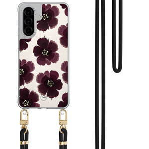 Casevibes Samsung Galaxy A57 hoesje met zwart koord - Burgundy flowers