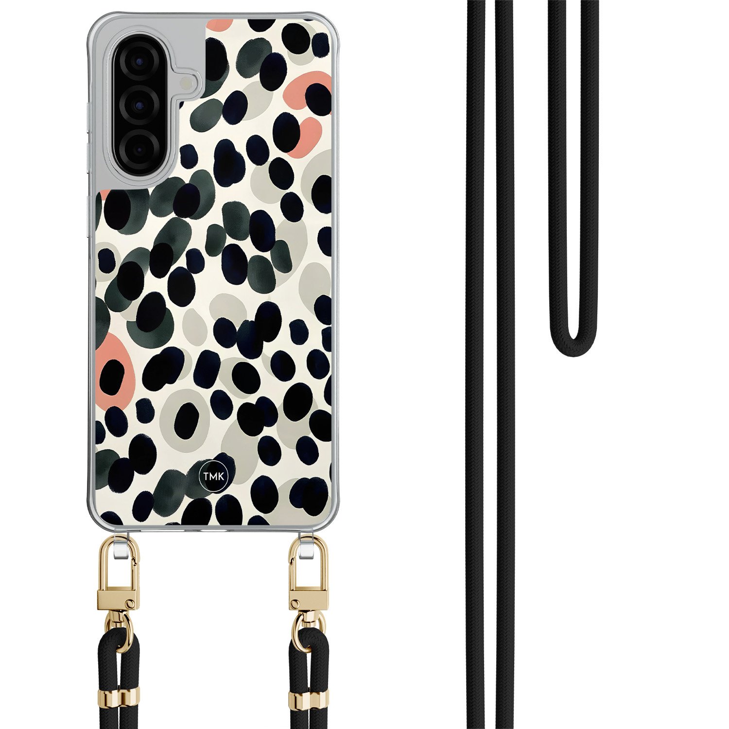 TMK Samsung Galaxy A57 hoesje met zwart koord - Modern dots