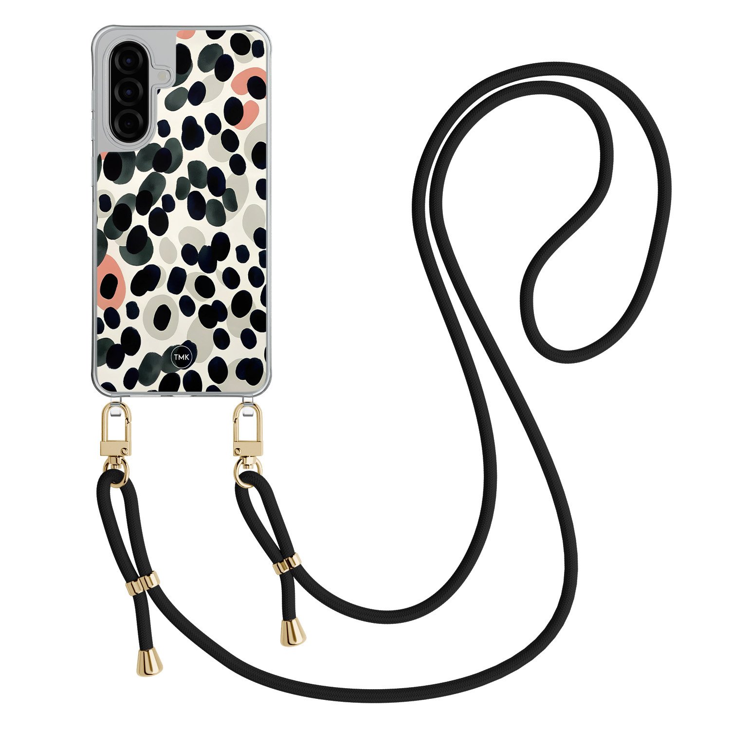 TMK Samsung Galaxy A57 hoesje met zwart koord - Modern dots