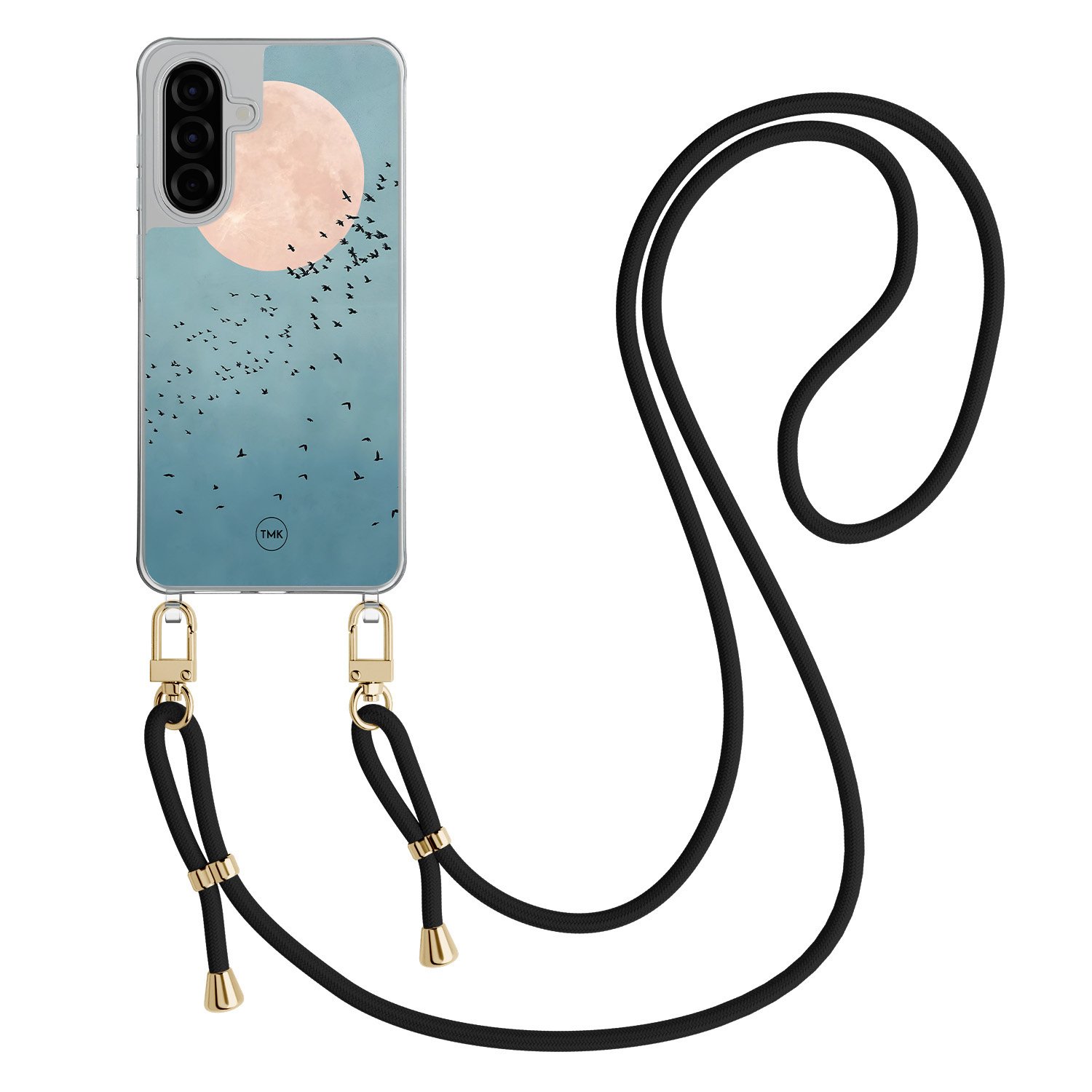 TMK Samsung Galaxy A57 hoesje met zwart koord - Moon birds