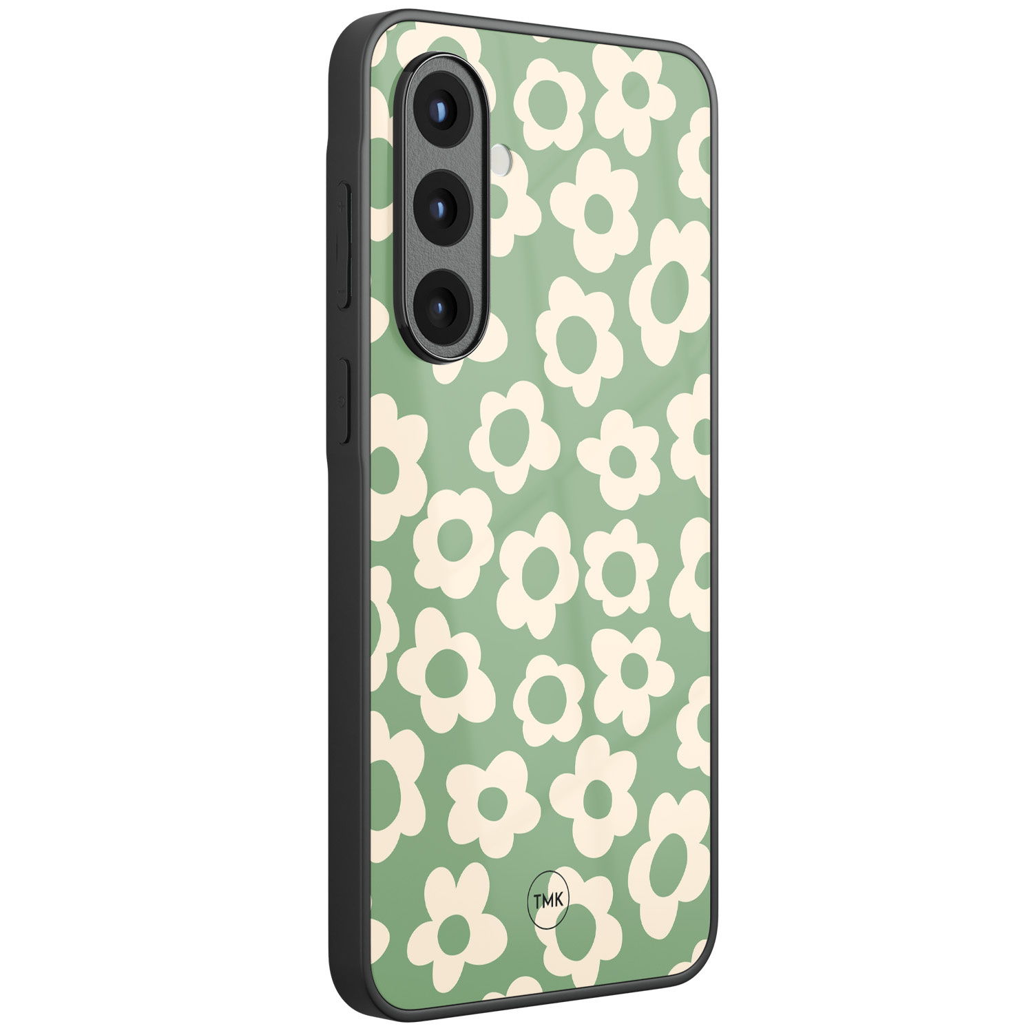 TMK Samsung Galaxy A57 glazen hardcase - Retro cute flowers