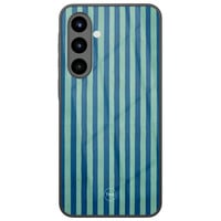 TMK Samsung Galaxy A57 glazen hardcase - Blauwe strepen
