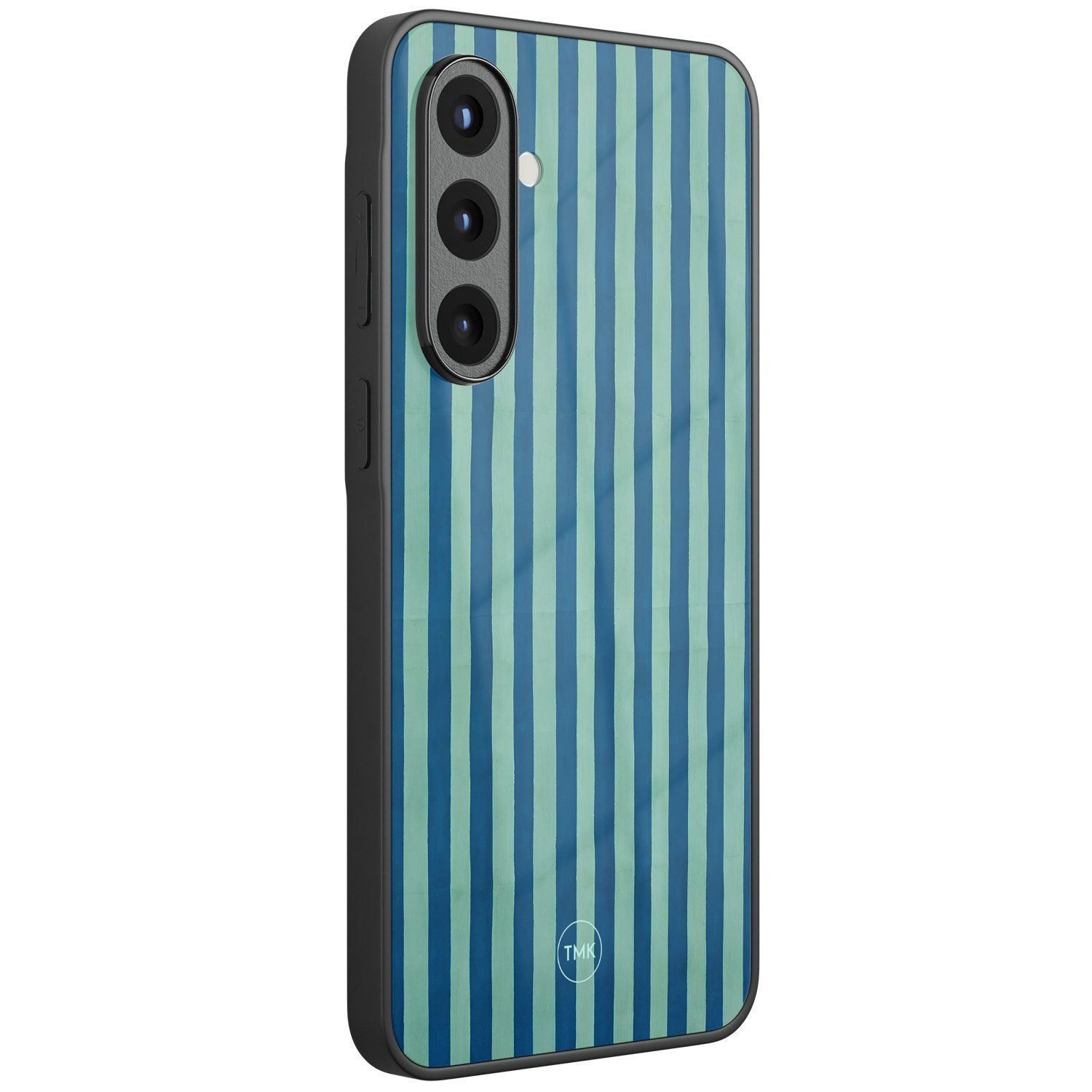 TMK Samsung Galaxy A57 glazen hardcase - Blauwe strepen