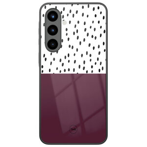 TMK Samsung Galaxy A57 glazen hardcase - Burgundy dots