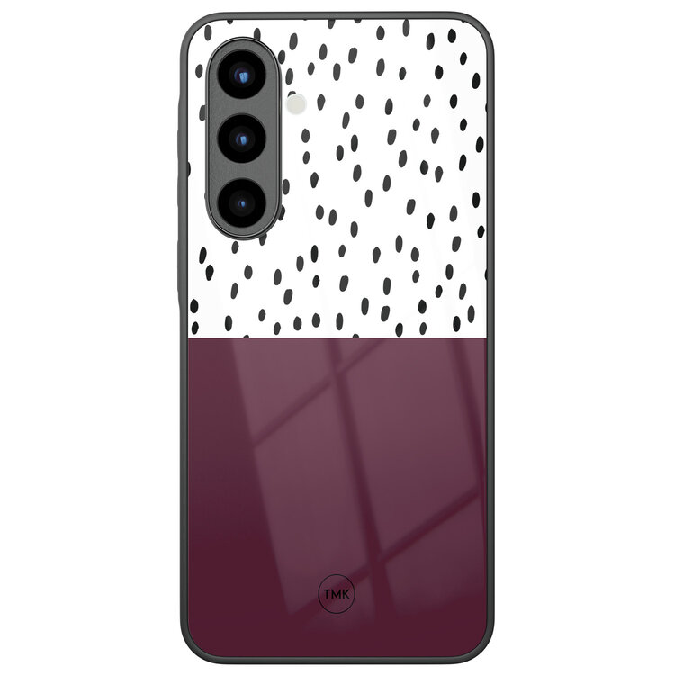 TMK Samsung Galaxy A57 glazen hardcase - Burgundy dots