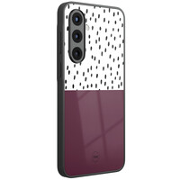 TMK Samsung Galaxy A57 glazen hardcase - Burgundy dots