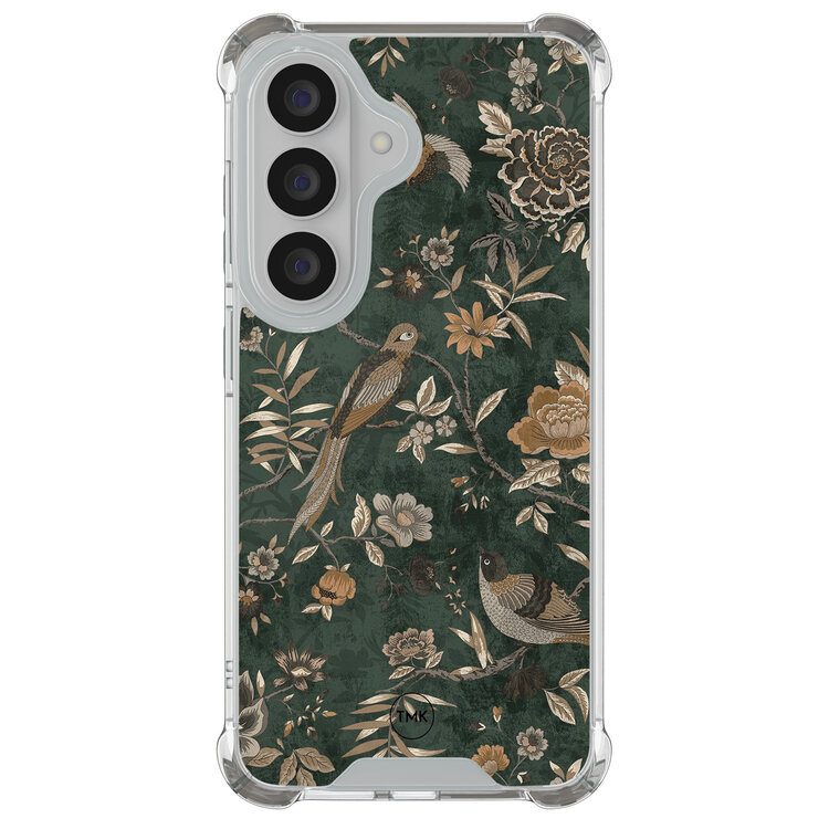 Casevibes Samsung Galaxy S26 shockproof hoesje - Khaki golden flowers
