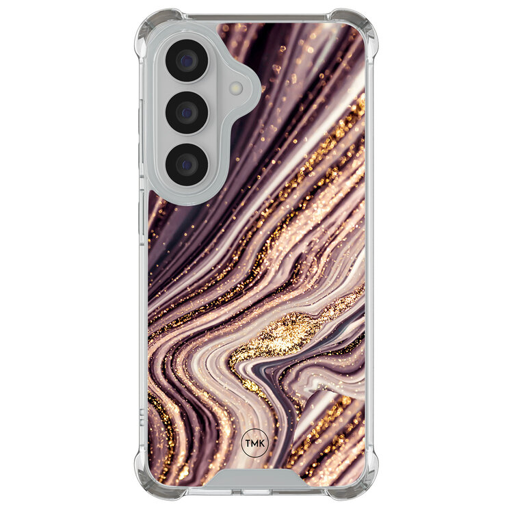 Casevibes Samsung Galaxy S26 shockproof hoesje - Golden pink marble