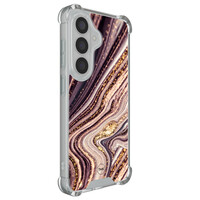 TMK Samsung Galaxy S26 shockproof hoesje - Golden pink marble