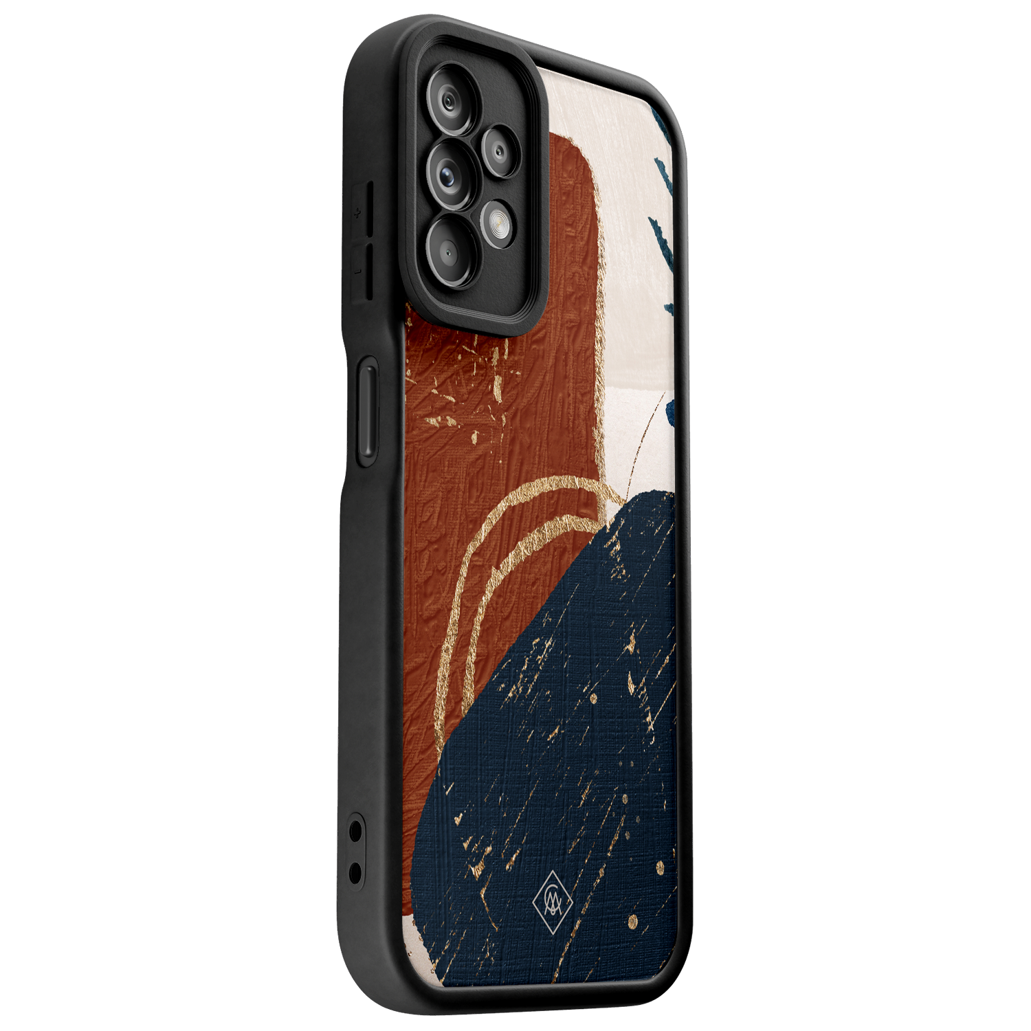 Casimoda Samsung Galaxy A23 zwarte case - Abstract terracotta
