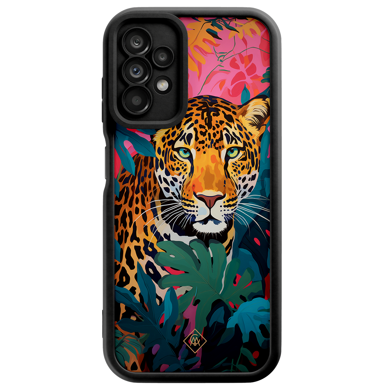 Casimoda Samsung Galaxy A23 zwarte case - Luipaard jungle