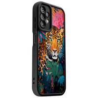 Casimoda Samsung Galaxy A23 zwarte case - Luipaard jungle