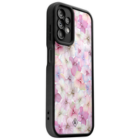 Casimoda Samsung Galaxy A23 zwarte case - Hortensia